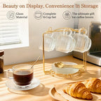 5.4 oz Espresso Cups Set of 6,Clear Glass Small Coffee Cups Set - Image 5