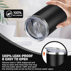 20 oz Tumbler with Lids and Straws, Stainless Steel Insulated Travel Coffee Mug, Double Wall Vacuum Insulated Tumblers, Powder Coated Coffee Tumbler for Cold & Hot Drinks (Black,6pack) - Image 5