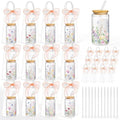 Mumufy 12 Sets Wildflower Cute Glass Cups with Lids Straws Bulk, 16 Oz by Mumufy
