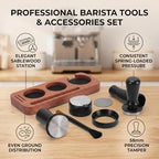 Espresso Accessories Kit, Espresso Tamper Tools Accessories Kit, Coffee Tamping Station Coffee Distributor 58mm Tamper Dosing Funnel, WDT Stirrer, Brush - Image 2