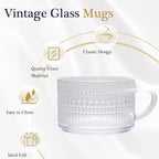 Overnight Oats Containers with Lids Set of 4pcs-420ml, Vintage Coffee Mugs gifts for women, Glass Cups with Spoons and Bamboo Lids,Great for Coffee, Overnight Oats,Juice. - Image 5