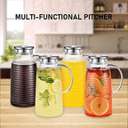 Aofmee 80oz Glass Pitcher with Lid, 2.4 Liter Water Pitcher, Glass Carafe for Cold or Hot Beverages, Sun Tea Jar, Easy Clean Heat Resistant Jug for Juice, Milk - Image 6