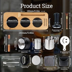 29PCS Espresso Accessories Kit,58mm Espresso Tamper Tools,Includes Wood Station,Distributor,Knock Box,Stirrer,Dosing Funnel,Brush,Puck Screen,Frothing Pitcher,Powder Ring,Towel,Decorative Stencils - Image 6