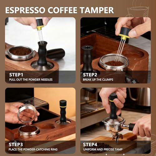 2-in-1 Espresso Tamper WDT Tool, Espresso Accessories Kit, 53.3mm - Image 6