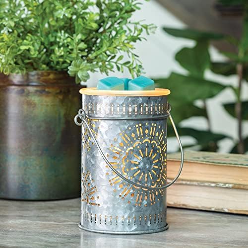 Candle Warmers ETC. Illumination Fragrance Warmer- Light-Up Warmer for Warming Scented Candle Wax Melts and Tarts or to Freshen Room, Silver Galvanized Tin - Image 3