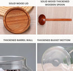 2 PCS Larger Class Jars with Lids, Flour Sugar Storage Containers Sets for Kitchen Borosilicate Glass Canisters with Spoon Pantry Organizers and Storage for Tea Spice Cereal Coffee( (95FL OZ/2700ml) - Image 5