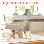 METALLIXITY Flowers Double Wall Glass Coffee Mugs 11.8oz Yellow 2Pcs - Image 3