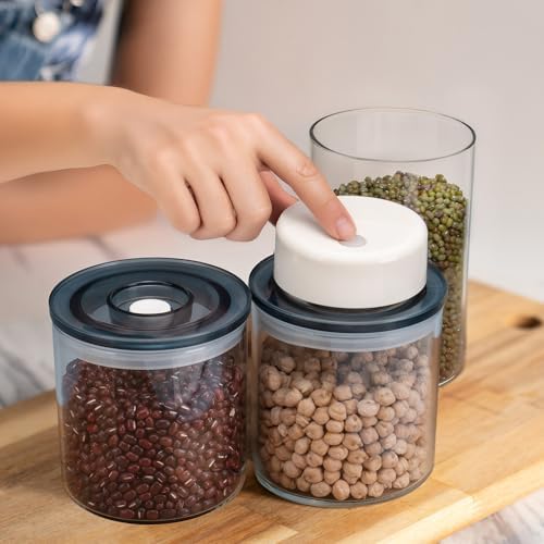 SealVax® Vacuum Coffee Canister Set – 19oz*2 & 32oz*2 Borosilicate Glass Jars with Airtight Lids + Electric Vacuum Sealer for Coffee Beans, Tea & Food Storage. - Image 5