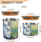 Stainless Steel Coffee Storage Containers with Airtight Lid, Forest Cute Owl Butterfly 30oz Food Storage Container Kitchen Canister for Tea, Coffee Beans, Ground, Sugar Storage - Image 2