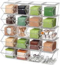 Yerliker 20 Pcs Stackable Storage Bins with Lids Organizer, Clear by Yerliker