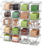 Yerliker 20 Pcs Stackable Storage Bins with Lids Organizer, Clear by Yerliker