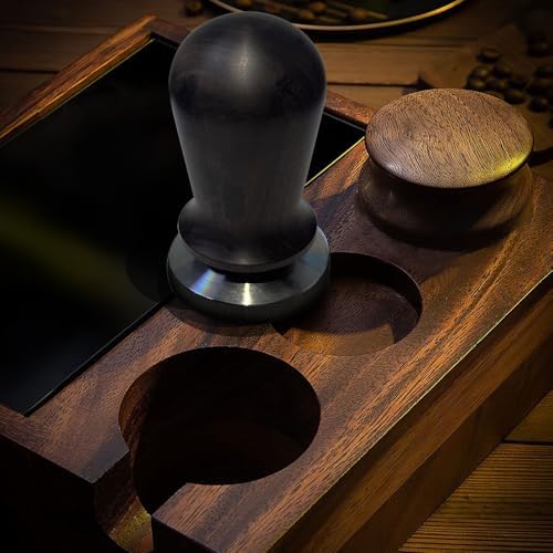 58mm Coffee Tamper – Professional Barista Accessories, Stainless Steel Base, Ergonomic Walnut Wood Handle, Calibrated Spring-Loaded Design for Espresso Lovers (Coffee Tamper, 58mm) - Image 4