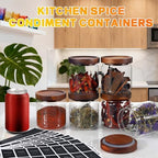 Glass Spice Jars Seasoning Containers Small Glass Jars with Lids Airtight Food Storage Canister for Kitchen Pantry Sugar Tea Coffee Bean Nuts Cookies Herbs Salt (16oz/473ml*6 pack) - Image 6