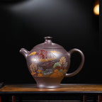 Tea Pot 220ML Purple Clay Teapots Handmade Scenery Pot Raw Ore Azure Mud Kettle Zisha Tea Set Chinese Teapot Teapot for Infuser (220ml One Size) - Image 3