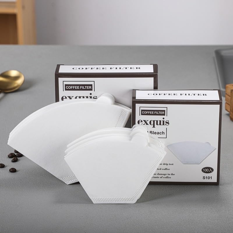 Ceramic Coffee Dripper Pour Over Coffee Maker Handmade Origami Coffee Filter Cup Flower Shape Funnel Drip Cafe Cake Cup Home(White filter paper,3-4CUP) - Image 2