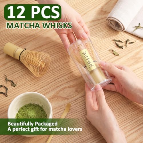 LemonRoad 12 Pcs Matcha Whisk Bulk 80 Prong Bamboo Whisk for Matcha Powder - Image 2