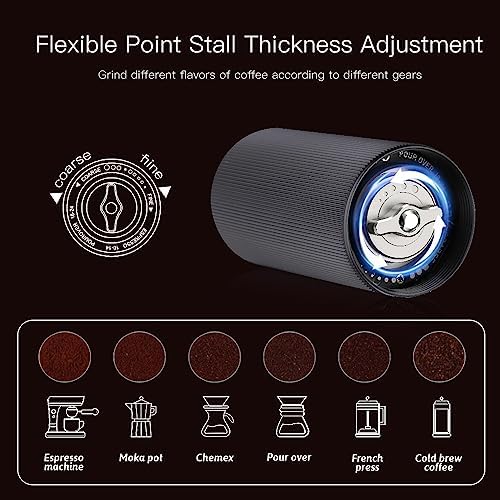 Manual Coffee Grinders with CNC Stainless Steel Conical Burr for Espresso, Travel, Camping, Kitchen & Office, Small Hand Coffee Grinder Manual(Sliver) - Image 4