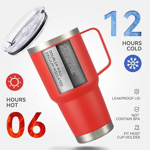 30 oz Stainless Steel Tumblers Bulk with Handle and Lid, 12 Pack - Image 7