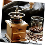 Vintage Manual Coffee Bean Grinder, Wooden Hand Crank Grain Mill - Image 3