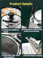 Stainless Steel Tea Pot Whistling Tea Kettles 316 Food Grade Teapot With Ergonomic Handle Suitable For Gas Induction Electric Stovetops - Image 6