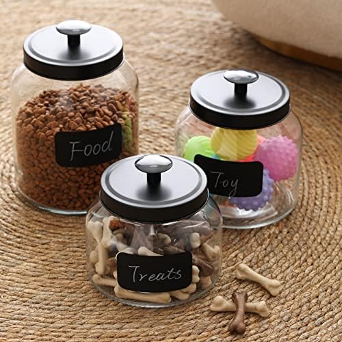 Hyperspace Clear Glass Kitchen Canister Set, Cookie Jar, Food Storage Container, Bathroom Jar with Metal Airtight Lid (Black) - Image 5