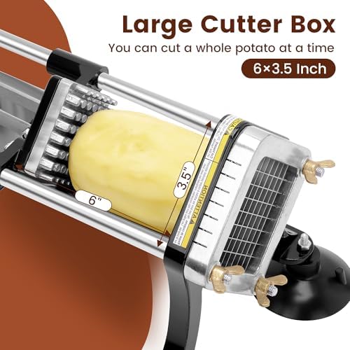 BIEAMA Commercial French Fry Cutter with 1/4", 3/8", 1/2" Blades - Image 4