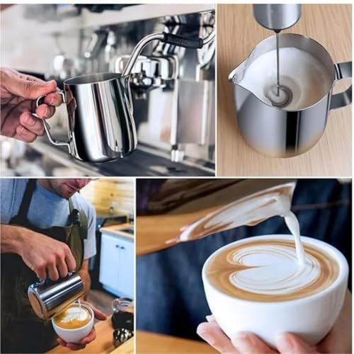 350ml/600ml (12oz/20oz) Milk Frothing Pitcher Steaming Pitchers Stainless Steel Coffee Latte Art Jug Cup with Pen,12oz(600ml (20 oz)) - Image 6