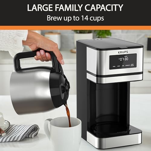 KRUPS 12-Cup Programmable Thermal Carafe Coffee Maker with 3 Strengths - Image 2