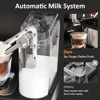 SUNVIVI Espresso Machine with Cold Brew, All-in-one Iced Coffee Maker with Automatic Milk Frother, LED Touchscreen, 51OZ Water Tank, Pressure Coffee Machine for Latte, Cappucinno, Self-clean, Black - Image 6