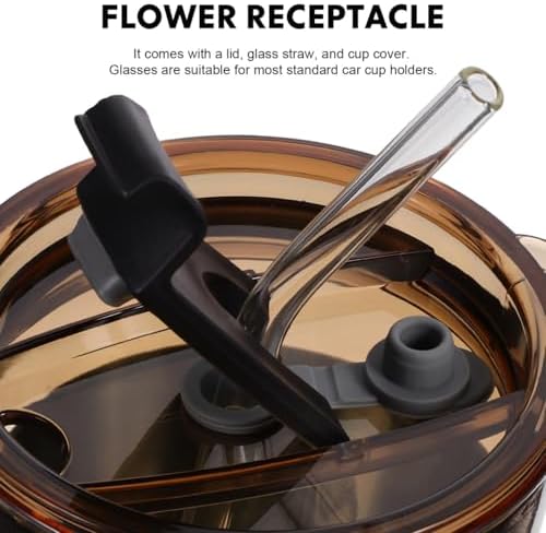 TOYANDONA 2pcs Glass Water Bottles with Straw and Lid, 450ml Cold Brew and Iced Tea Cups with Silicone Sleeve for Beverage and Coffee Drinking, Travel-friendly Reusable Tumblers - Image 3