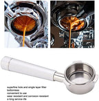 Fabater Coffee Portafilter, 54mm Bottomless Design Food Grade Stainless Steel and Aluminum Alloy 54mm Bottomless Portafilter, Stainless Steel Coffee with Single Layer Filter (Silver) - Image 2