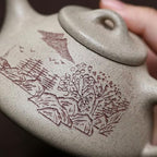 Tea Kettle White Mud Stone Scoop Teapot Hand-carved Office Tea Ceremony Teapot Ceramic Tea Infuser - Image 3
