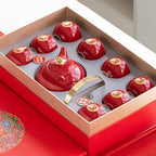Wedding Tea Set, Chinese Traditional Red Porcelain Double Happiness KungFu Tea Set 1 Teapot 8 Teacups 1 Gift box for Ceremony Wedding Party Home Decor - Image 2