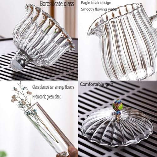 Glass Tea Set for Adults | Semi-Automatic Teapot with Loose Tea Infuser | 3-in-1 Tea Maker for Home & Office | Lazy Person's Tea Brewing Artifact - Image 4