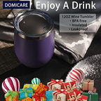 DOMICARE Stainless Steel Wine Tumbler Bulk with Lid, Personalized Insulated Tumblers Set, 12oz Travel Coffee Cups Pack of 16, Purple - Image 5