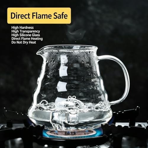 Pour Over Coffee Maker with Lid,Clear Glass for Coffee Shop，600ml - Image 6