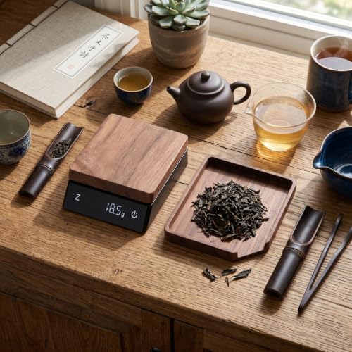 Haofy Digital 1kg 0.1g Precision Coffee Scale, Walnut Wood - Image 4