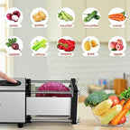 SIXRARI Electric French Fry Cutter, 1/2 & 3/8 Inch Interchangeable Stainless Steel Blades Automatic Potato Cutter, Commercial & Household Potato Slicer, Use for Potatoes Onion Cucumbers - Image 4
