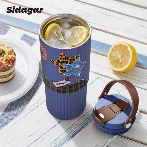 26 oz Insulated Stainless Steel Tumbler with Straw & Handle Cowboy - Image 5