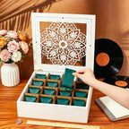 UNICRAFTALE 16 Compartments Square Wood Tea Bag Organizer Elegant Gifts Storage Box with Acrylic Window White Paulownia Tea Organizer for Home Parties 12.6x12.6x3.6 inch - Image 4
