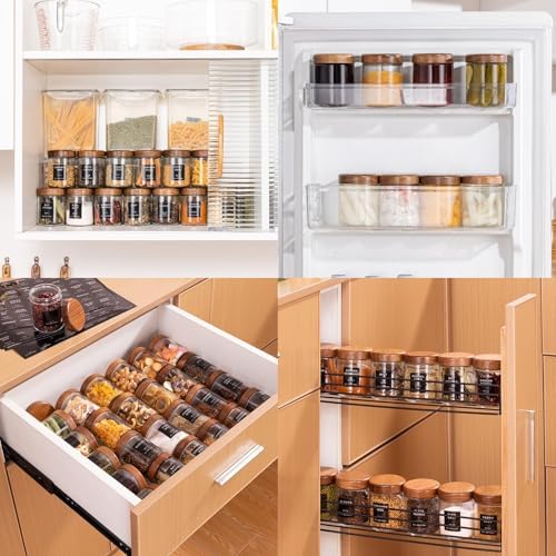 Yangbaga Glass Spice Containers for Kitchen: 12P 8oz Dishwasher Safe Jars - Image 5