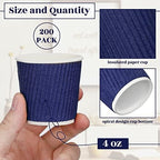 Yaomiao 200 Pcs 4 oz Disposable Espresso Coffee Cups, Blue - Image 2