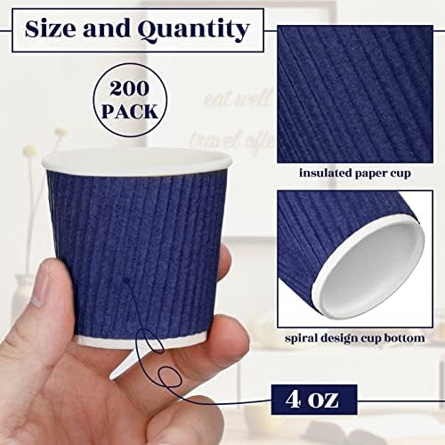 Yaomiao 200 Pcs 4 oz Disposable Espresso Coffee Cups, Blue - Image 2