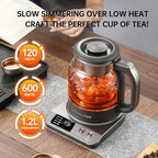 Pure Titanium Glass Healthy Electric Tea Maker & Kettle, Auto Shut Off, Steam Extraction, 11 Temp, 10 Concentration Levels, 2 Tea Infusers, 12H Auto Warm, 1.2L 600W, US Plug, BPA-Free, Easy to Clean - Image 5