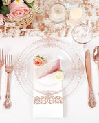 YOUBET 700PCS Rose Gold Plastic Dinnerware Set for Wedding Party - Image 3