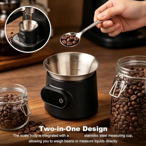 2-in-1 Espresso Scale with Stainless Steel Dosing Cup, Display - Image 3