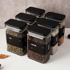 APT 1101 Glass Storage Jars with Bamboo Lid, glass canisters with airtight lids, Clear jars with lids for Spice, Cookie, Candy, Tea, Coffee Bean and Rice (Black, 26 oz, Set of 6) - Image 2