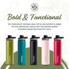 The Tea Spot Steepware Tea Tumbler and Thermos, 22oz, Tea Bottle with tea infuser for loose leaf tea or iced coffee, Sleek Double Wall Tumbler & Insulated Travel Bottle - Teal - Image 2