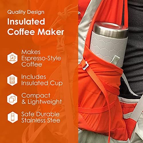 nCamp - Café, Portable Coffee Maker, Portable Espresso Machine, Compact Camping Coffee Maker, Stainless Steel Travel Coffee Maker with Camping Coffee Cup, Reusable, 12 oz - Image 5