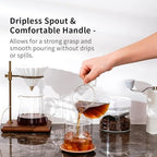 watchget Glass Coffee Carafe 500ml/17oz - Heat Resistant Thin Borosilicate Coffee Server, Clear Pour Over Coffee Pot Maker, Ideal for Home, Office, and Café (Pack of 2) - Image 7